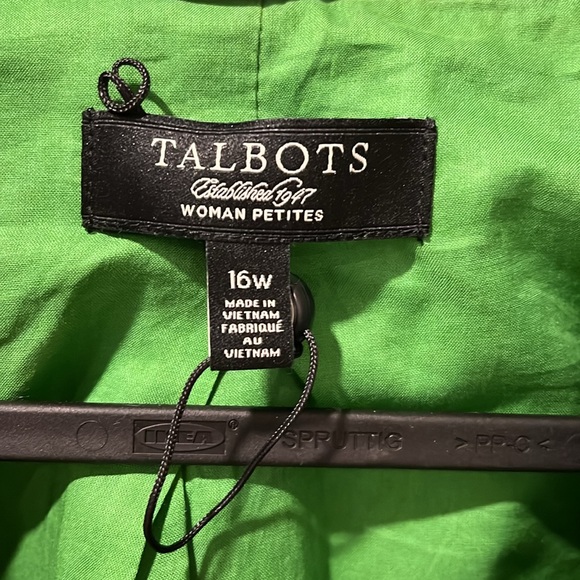 Talbots Petite Lime Green Double Pocket Blazer Size 16 NWOT - Picture 2 of 4